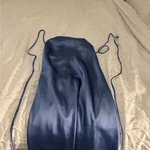 Elegant Blue Satin Dress